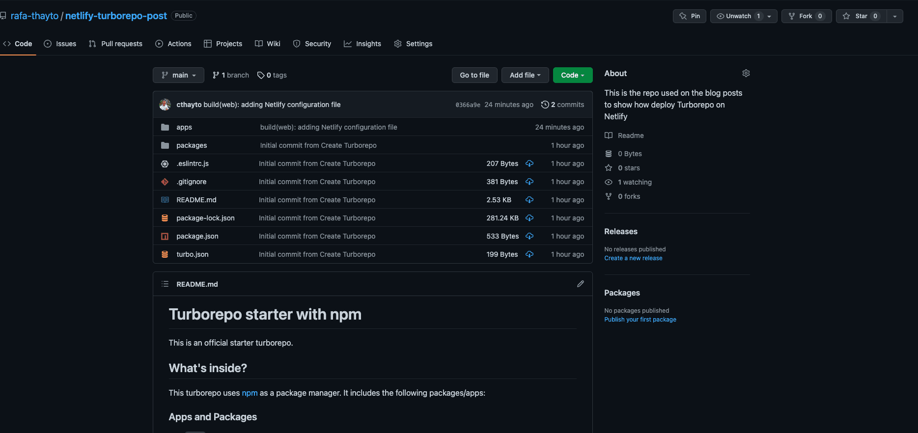 Imagem mostrando nosso código dentro do GitHub