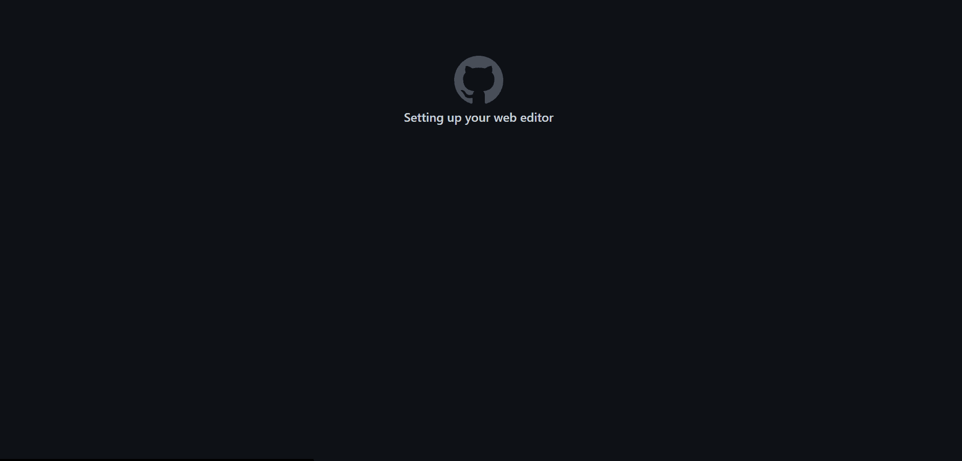 Tela de carregamento do VSCode dentro do navegador